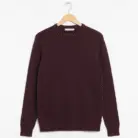 Red Marled Knit Crewneck Pullover Cotton 2