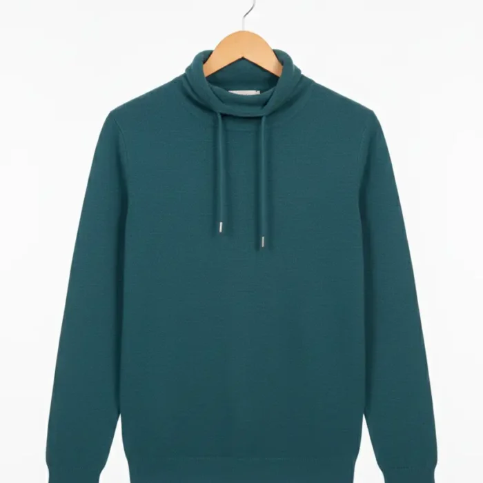 Knitted sweater with shawl collar