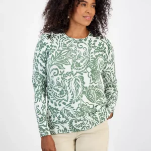 Women's Printed Crewneck Sweater